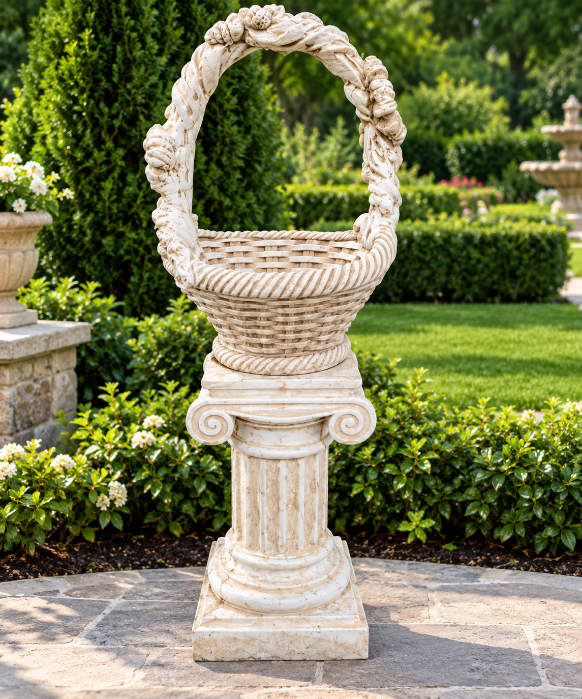 Cesta Ornamental sobre Columna Jónica